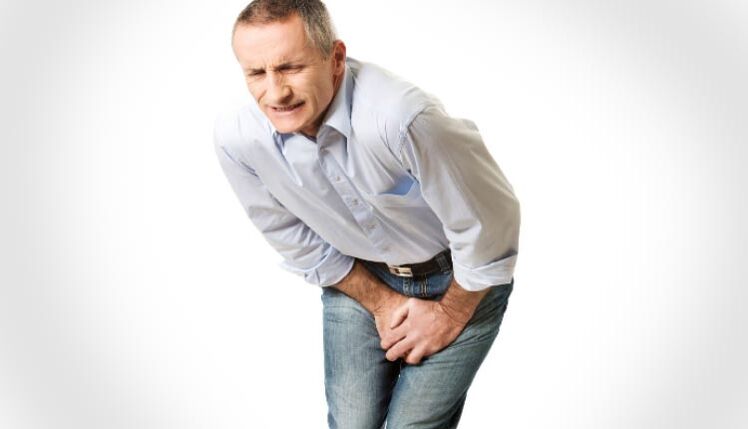 La prostatite acuta si manifesta come un forte dolore al perineo in un uomo